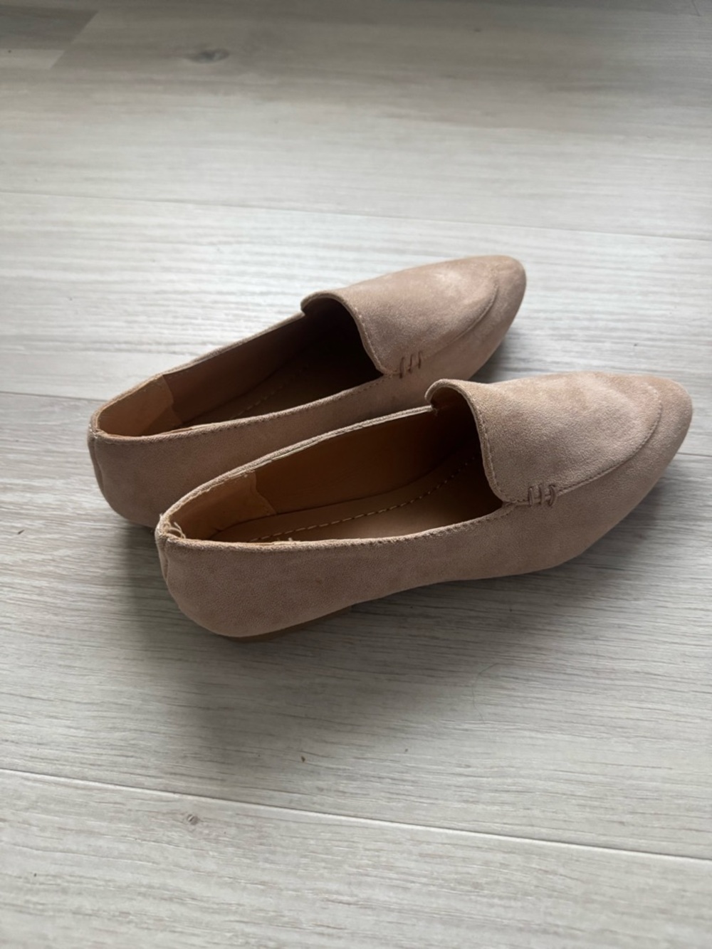 Women's Suede Slip-On Loafers in Taupe